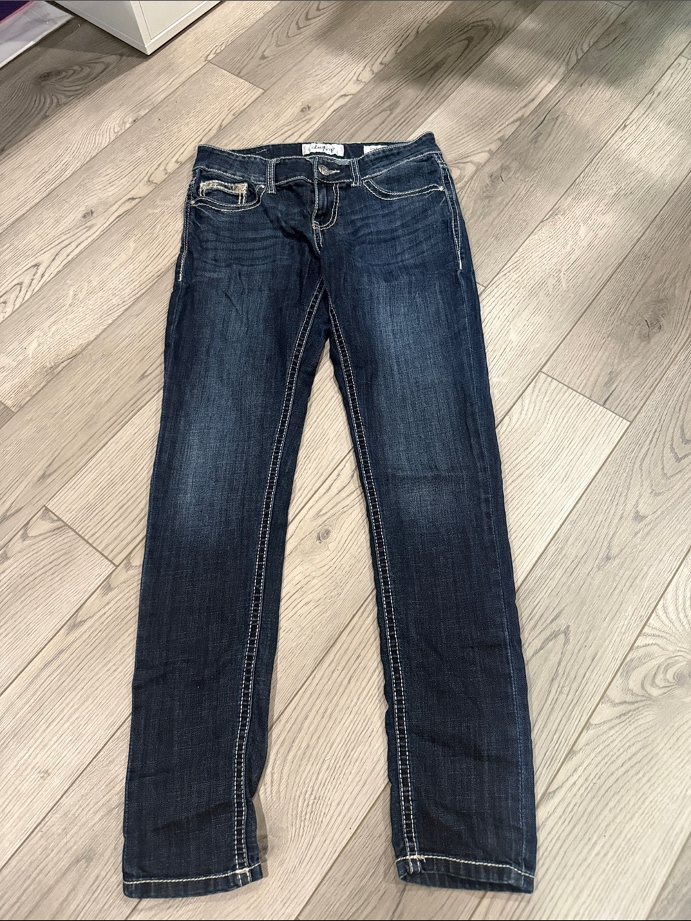 Daytrip Dark Blue Skinny Jeans with Contrast Stitching